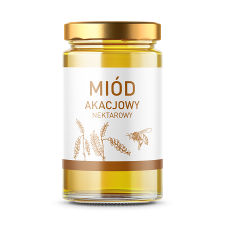 Etykieta na miód akacjowy.