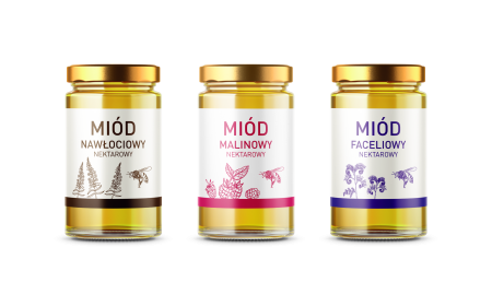Etykieta na miód malinowy.