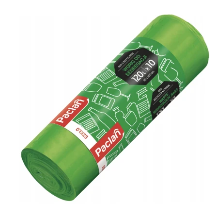 Worki na śmieci - PACLAN 120L - 10 szt - zielone