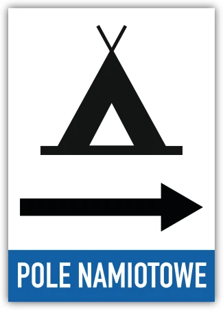 Pole Namiotowe strzałka w prawo - tabliczka
