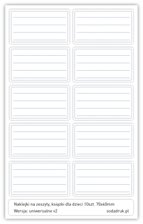 Naklejki szkolne na zeszyty - uniwersalne v2