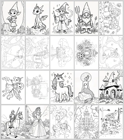 Kolorowanki Bajkowy Świat - mix 20szt.