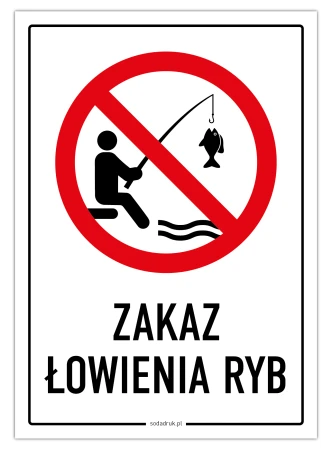 Zakaz łowienia ryb - tabliczka
