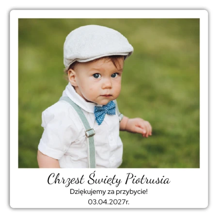 Magnes okolicznościowy z Twoim zdjęciem i napisem - podziękowanie Chrzest