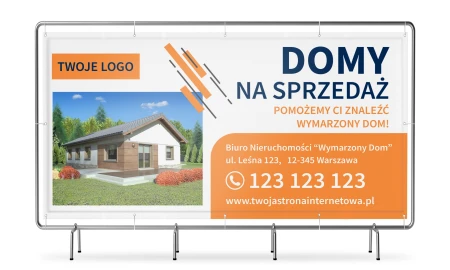 DOMY NA SPRZEDAŻ - baner personalizowany dla Biura Nieruchomości