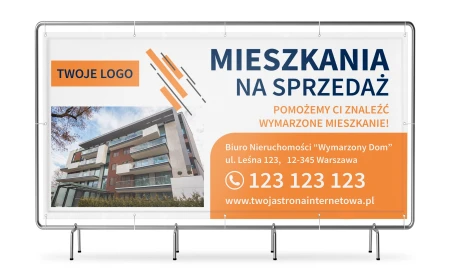 MIESZKANIA NA SPRZEDAŻ - baner personalizowany dla Biura Nieruchomości