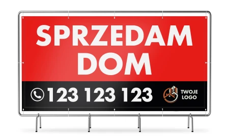 Baner SPRZEDAM DOM z logo - czerwony