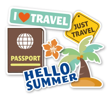 Naklejki podróżnicze -  mix 28 naklejek