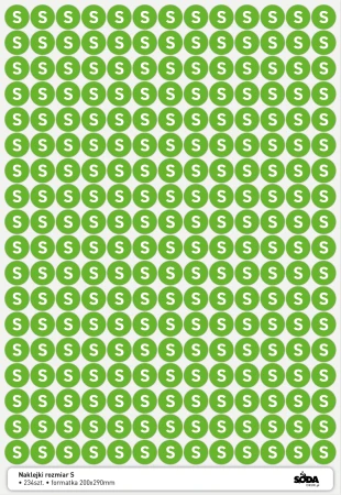 Naklejki rozmiar S - 234szt. fi12mm