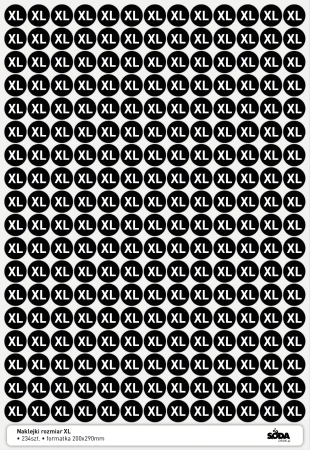 Naklejki rozmiar XL - 234szt. fi12mm