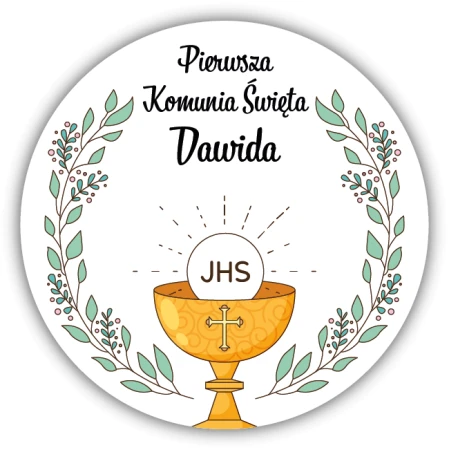 Naklejki z imieniem dziecka na Komunię Świętą - podziękowanie v5