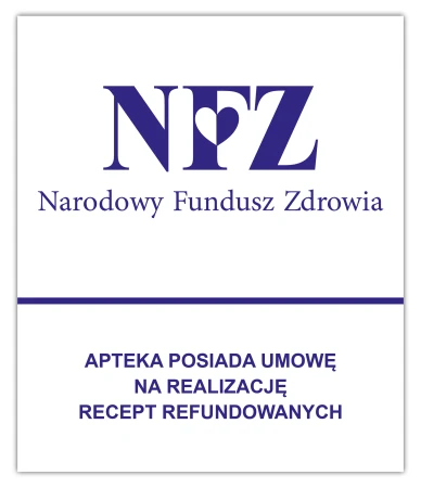 NFZ - Apteka posiada umowę na realizację recept refundowanych - tabliczka