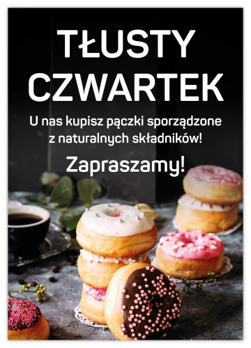 Przejdź do produktu Tłusty czwartek, pączki - plakat