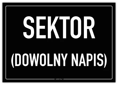 SEKTOR - tabliczka z możliwością personalizacji