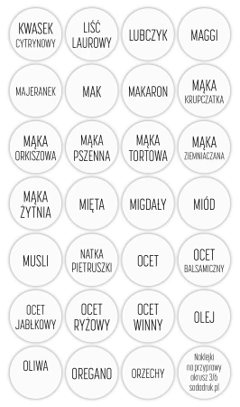 Etykiety samoprzylepne na przyprawy – zestaw przezroczysty