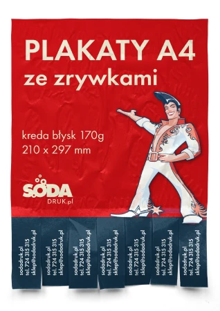 Plakaty A4 ze zrywkami • kreda błysk 170g/m2