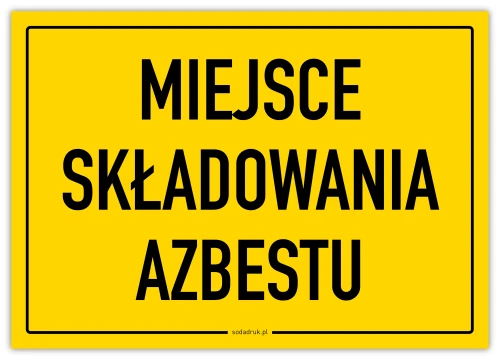 Przejdź do produktu Miejsce składowania azbestu - tabliczka