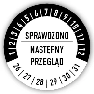 Naklejka inspekcyjna, kontrolka fi30mm