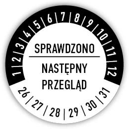 Naklejka inspekcyjna, kontrolka fi40mm