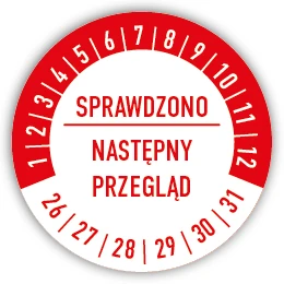 Przejdź do produktu Naklejka inspekcyjna, kontrolka fi40mm czerwone