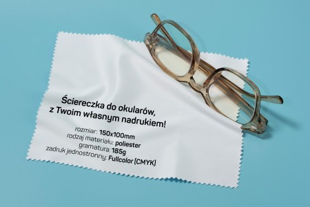 Ściereczki do okularów z własnym nadrukiem 100x150 mm - 185g