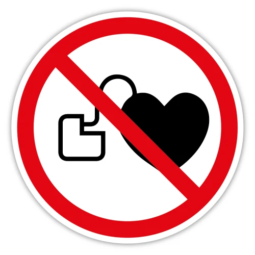 Przejdź do produktu Zakaz wstępu osobom ze stymulatorem serca – naklejka