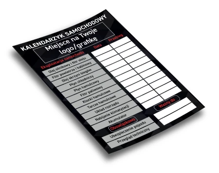Kalendarzyk samochodowy - ulotka A6