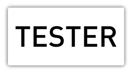 TESTER, naklejki 20x10mm, 214 szt. na ark.