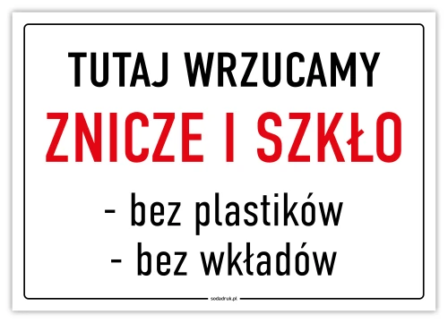 Przejdź do produktu Tutaj wrzucamy znicze i szkło - tabliczka na cmentarz
