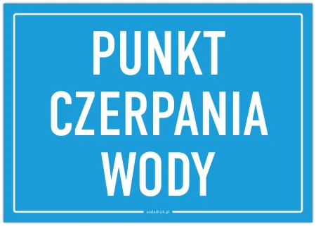 Punkt czerpania wody – tabliczka