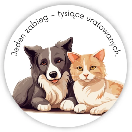 Sterylizacja i kastracja zwierząt Kampania Społeczna - naklejki fi50mm
