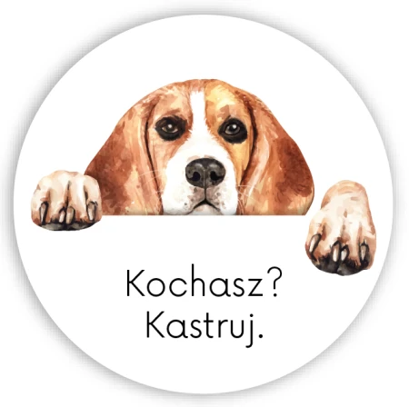 Sterylizacja i kastracja zwierząt Kampania Społeczna - naklejki fi60mm