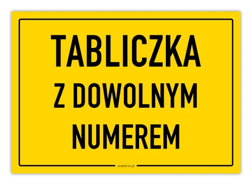 Przejdź do produktu TWÓJ DOWOLNY NUMER tabliczka personalizowana