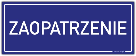 ZAOPATRZENIE tabliczka pcw granatowa