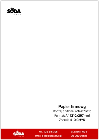 Papier firmowy, rozmiar: A4, Offset 120g