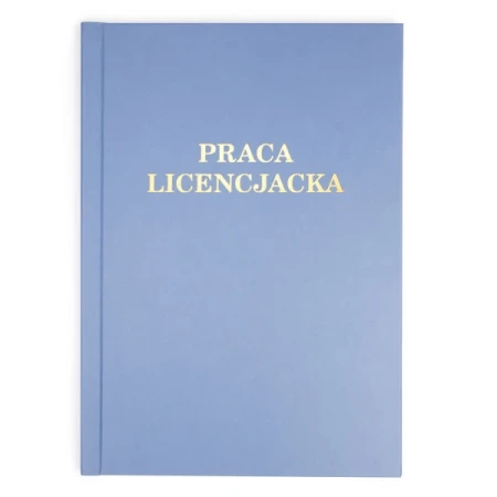 Jasnoniebieska okładka do pracy licencjackiej