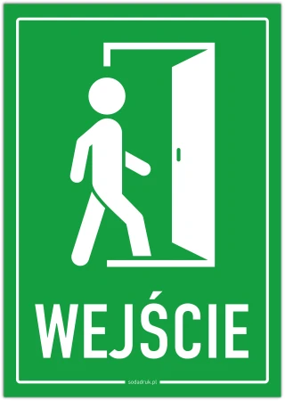 WEJŚCIE - tabliczka informacyjna