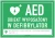 Tabliczka defibrylator AED z miejscem do wpisania lokalizacji – zielona