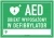 Tabliczka defibrylator AED z miejscem do wpisania lokalizacji – zielona