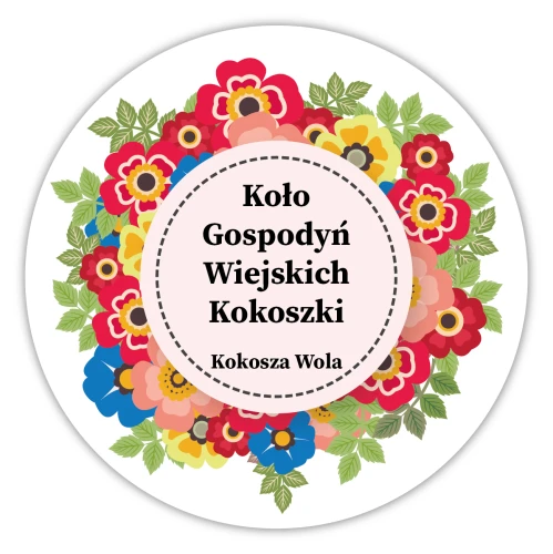Przejdź do produktu NAKLEJKI 200x200mm z logo Twojego Koła Gospodyń Wiejskich 16szt