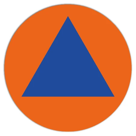 Symbol obrony cywilnej - naklejka okrągła