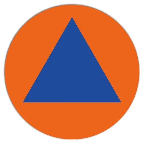 Przejdź do produktu Symbol obrony cywilnej - naklejka okrągła
