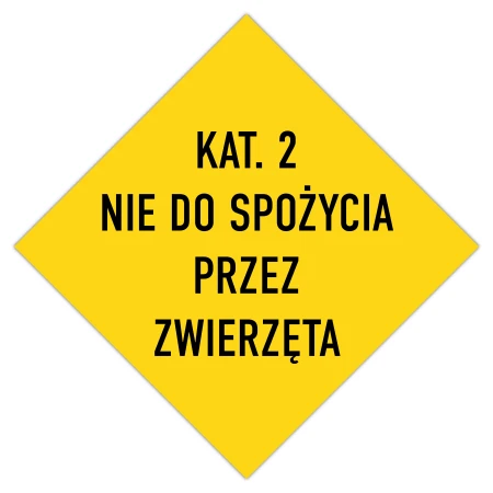 Odpad kat. 2 NIE DO SPOŻYCIA PRZEZ ZWIERZĘTA - tabliczka