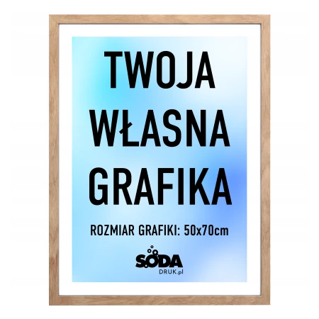 Plakat w ramie z własną grafiką - 50x70cm - jasny brąz