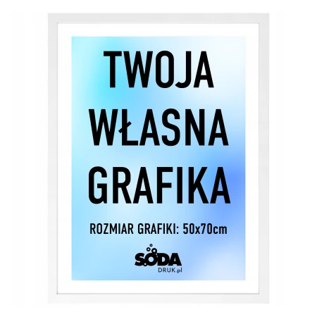 Plakat w ramie z własną grafiką - 50x70cm - biała