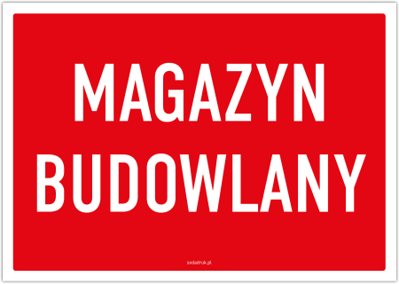 Magazyn budowlany – tabliczka