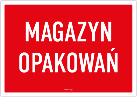 Magazyn opakowań – tabliczka