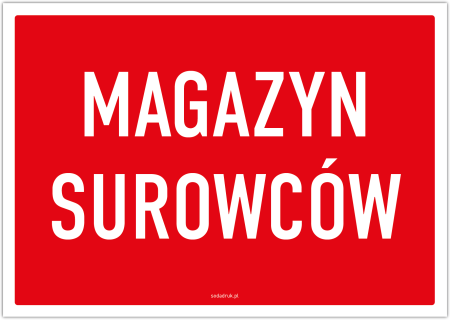 Magazyn surowców – tabliczka