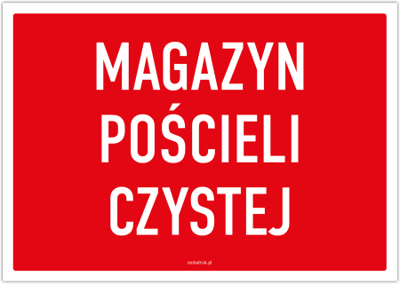 Magazyn pościeli czystej – tabliczka