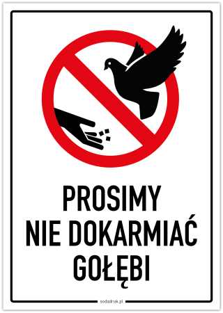 Prosimy nie dokarmiać gołębi – tabliczka